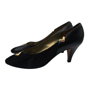 Sesto Meucci Black Heels with Gold Accents